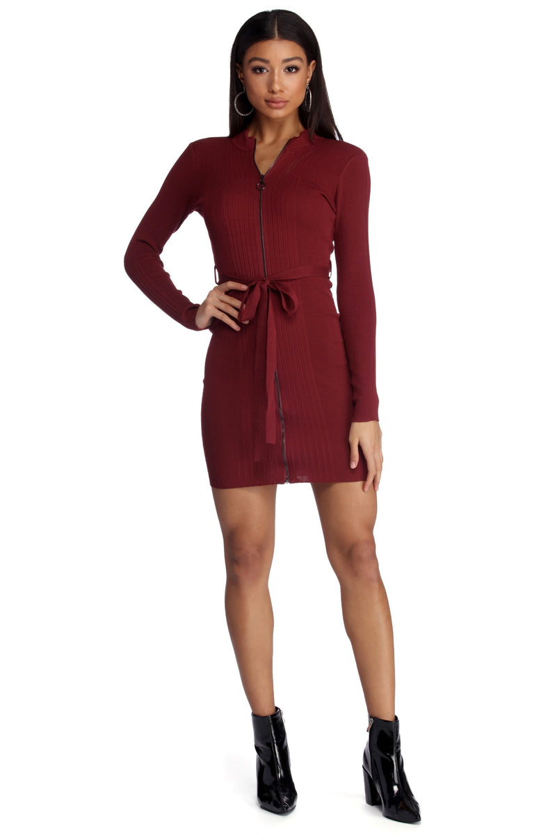 Zipped With Style Knit Dress