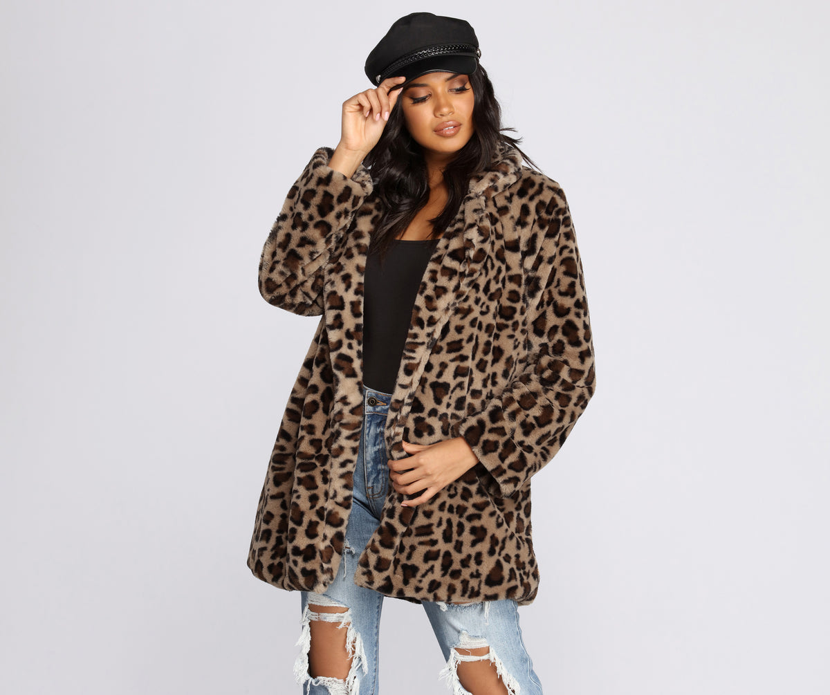 Fierce Leopard Faux Fur Jacket & Windsor