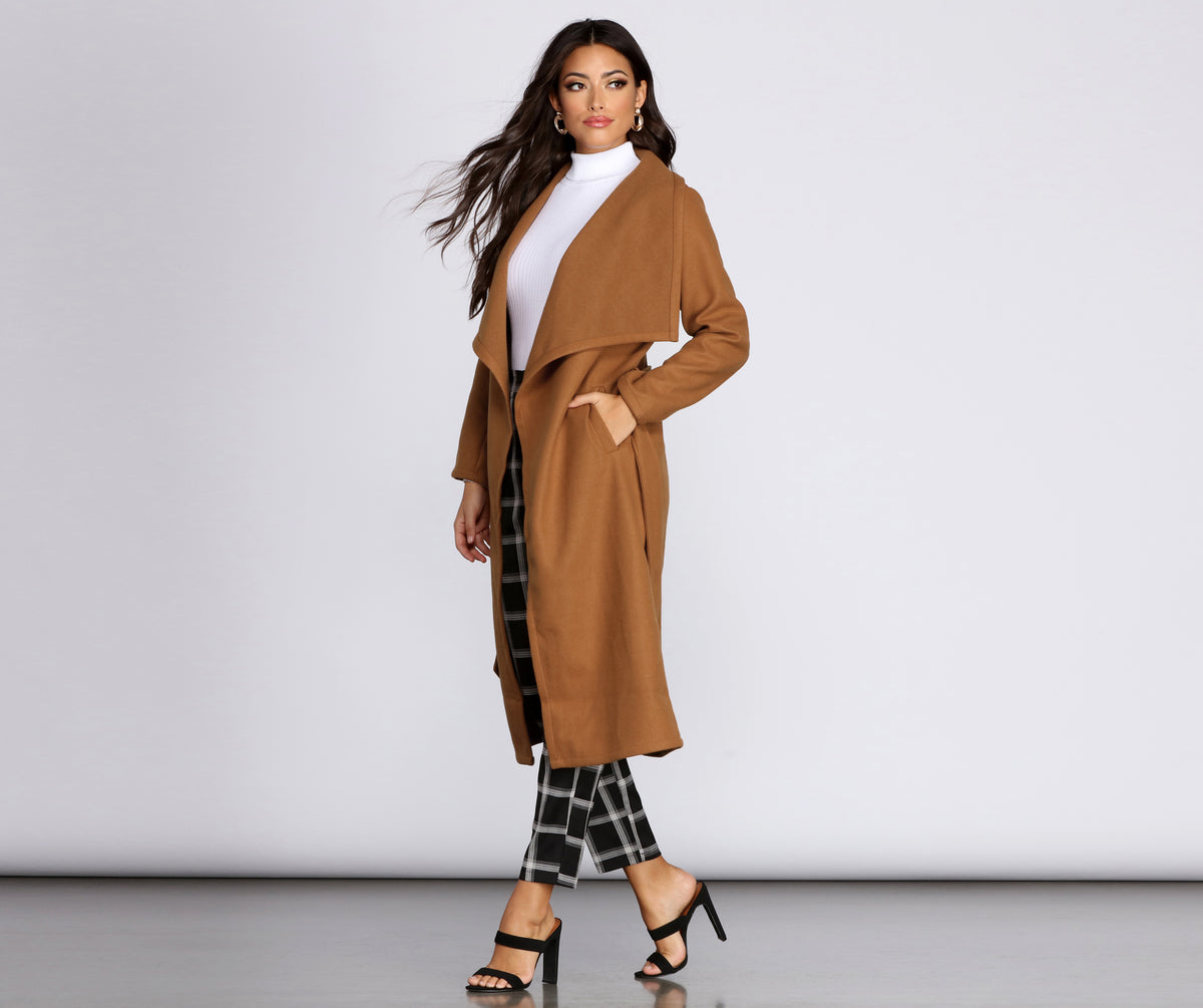 Taking Care Of Business Belted Coat