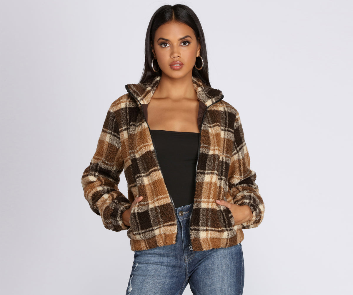 Kasper Women's Plaid Open-Front 3/4-Sleeve Jacket