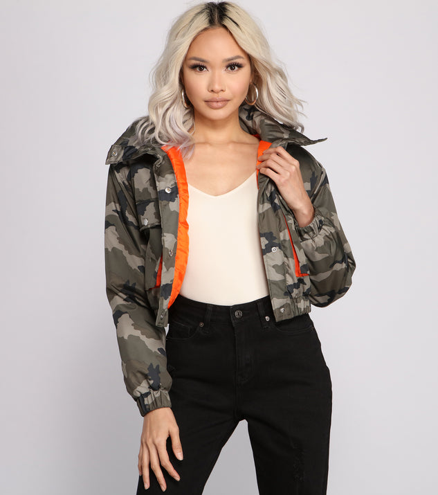 Camo bubble jacket best sale