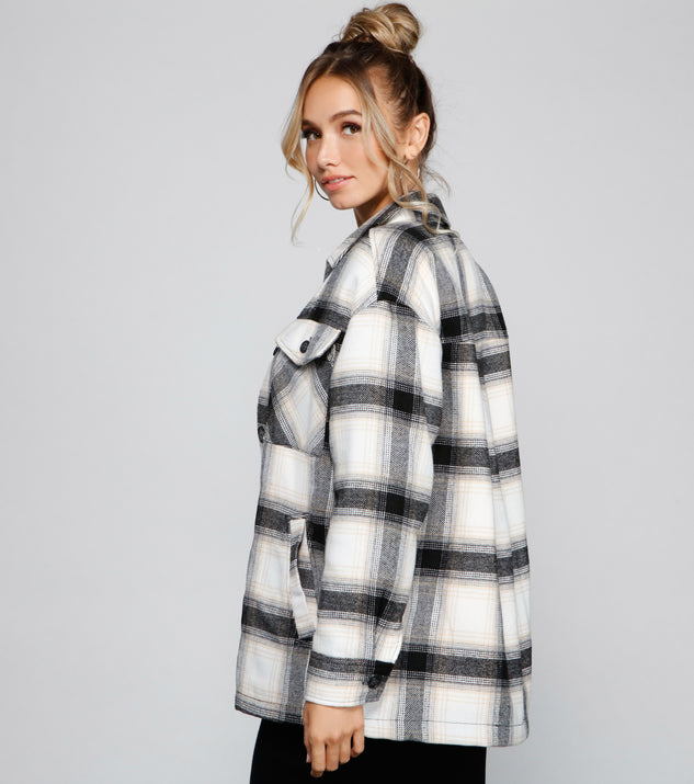Falling For Cozy Vibes Plaid Sherpa Jacket & Windsor