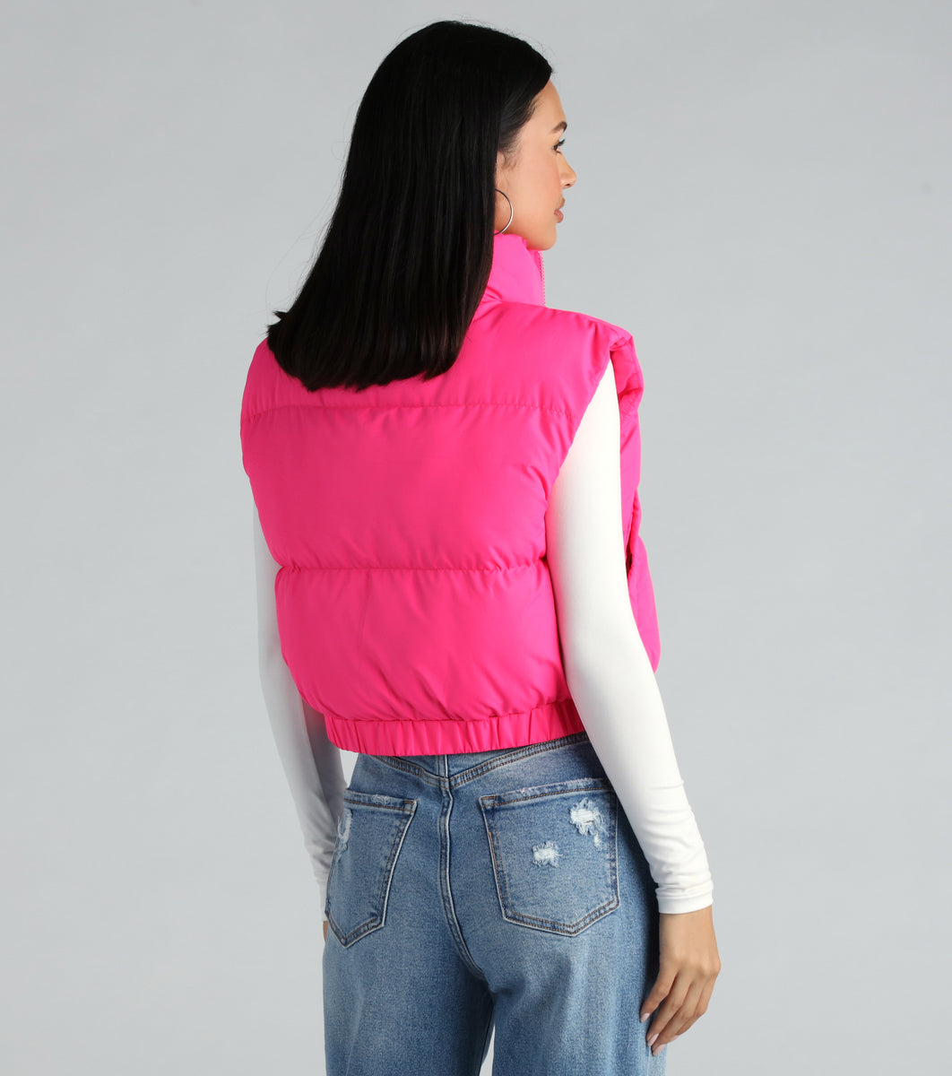 Layer Up Sleeveless Puffer Vest With Pockets