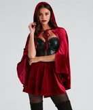 Lil' Red Velvet Hooded Cape styled for Halloween 2023 a heroic Lil' Red Adult Costume.