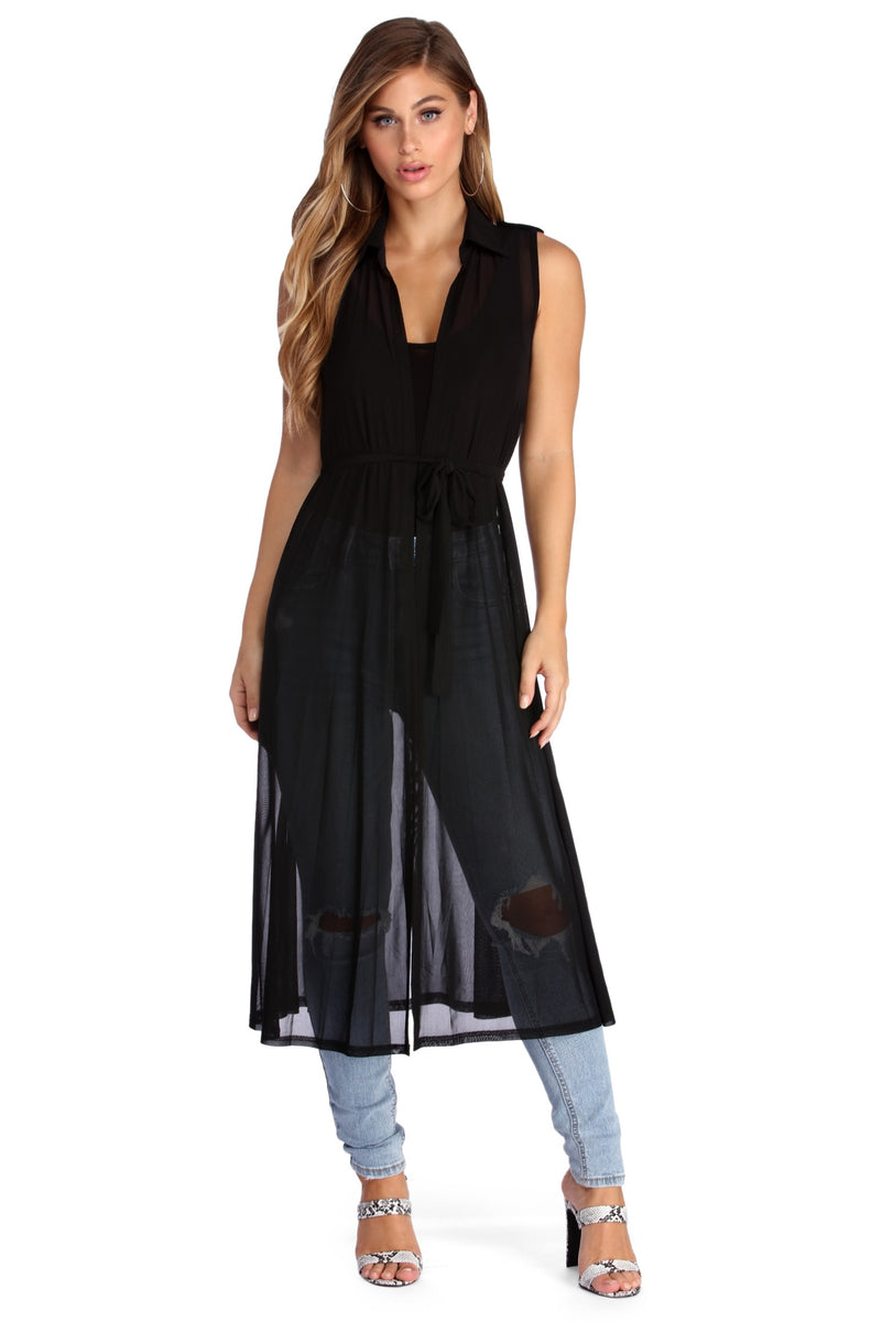 The Sheer Mesh Vest Duster