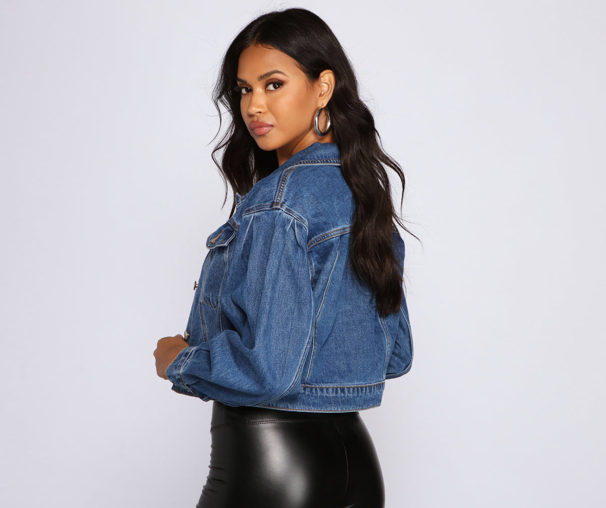 Casual Vibes Cropped Denim Jacket