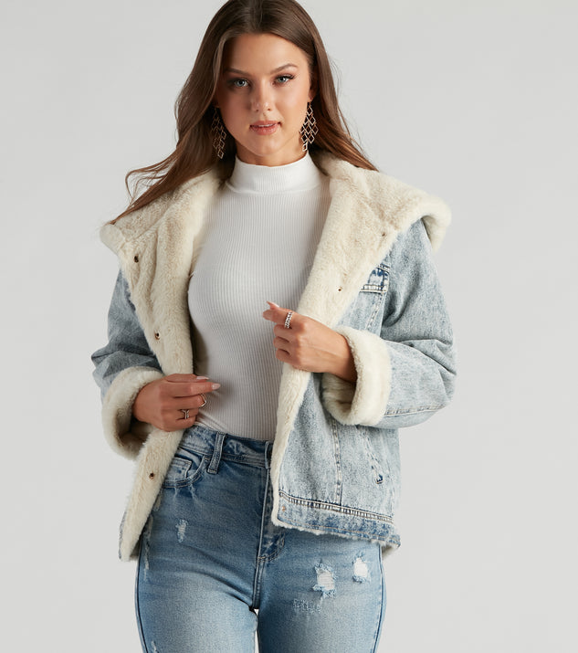 All The Feels Faux Fur Lined Denim Jacket helps create the best summer outfit for a look that slays at any event or occasion!