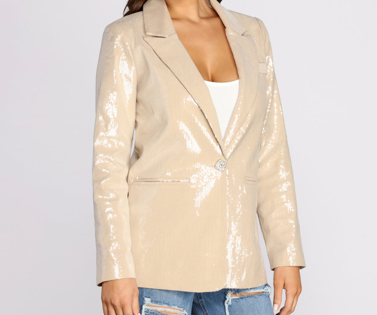 Sequin Boss Babe Blazer