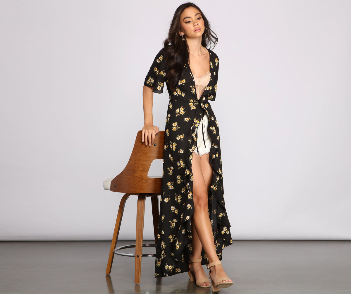 Sweet Intentions Floral Ruffled Duster