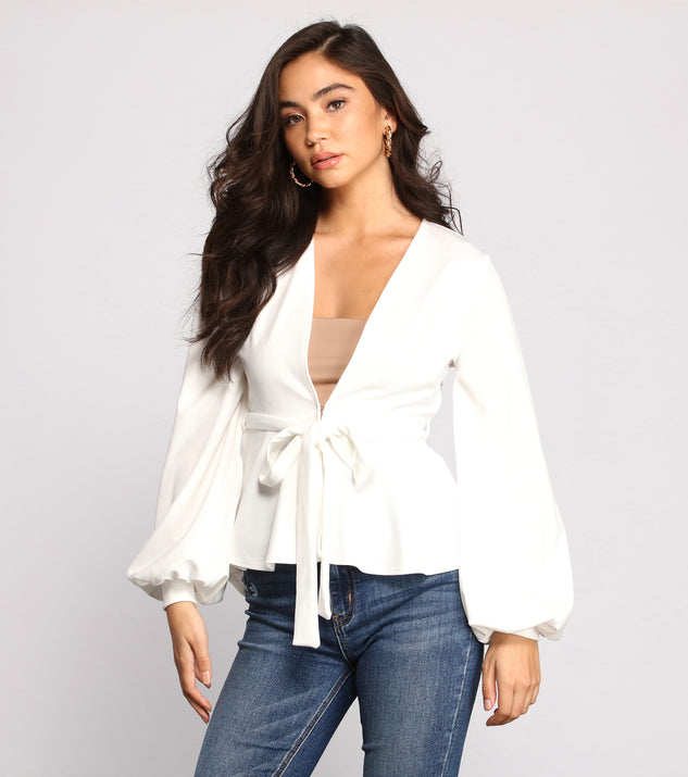 With fun and flirty details, Pretty And Poised Peplum Belted Top shows off your unique style for a trendy outfit for the summer season!