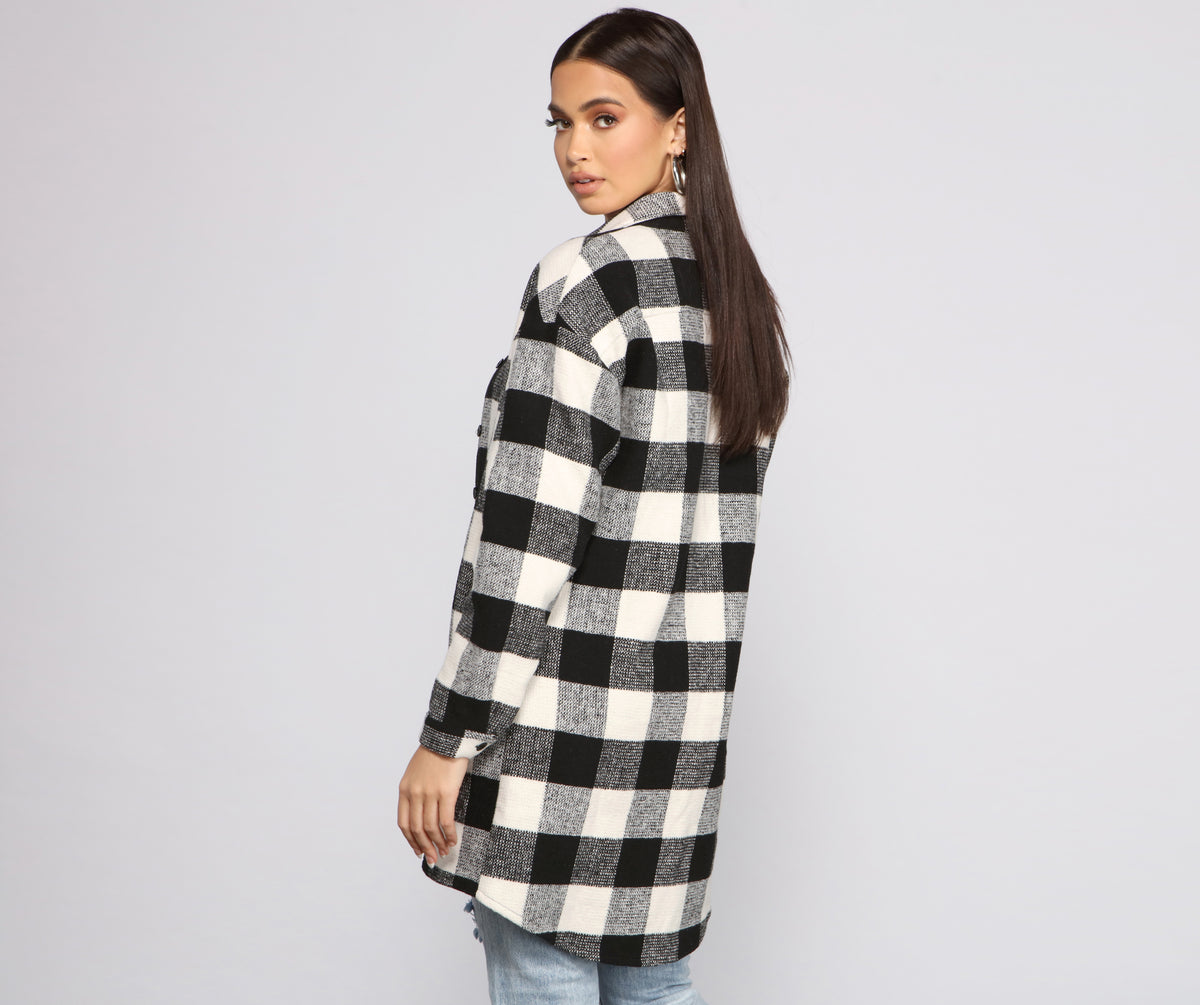 Bet On It Oversized Plaid Shacket & Windsor