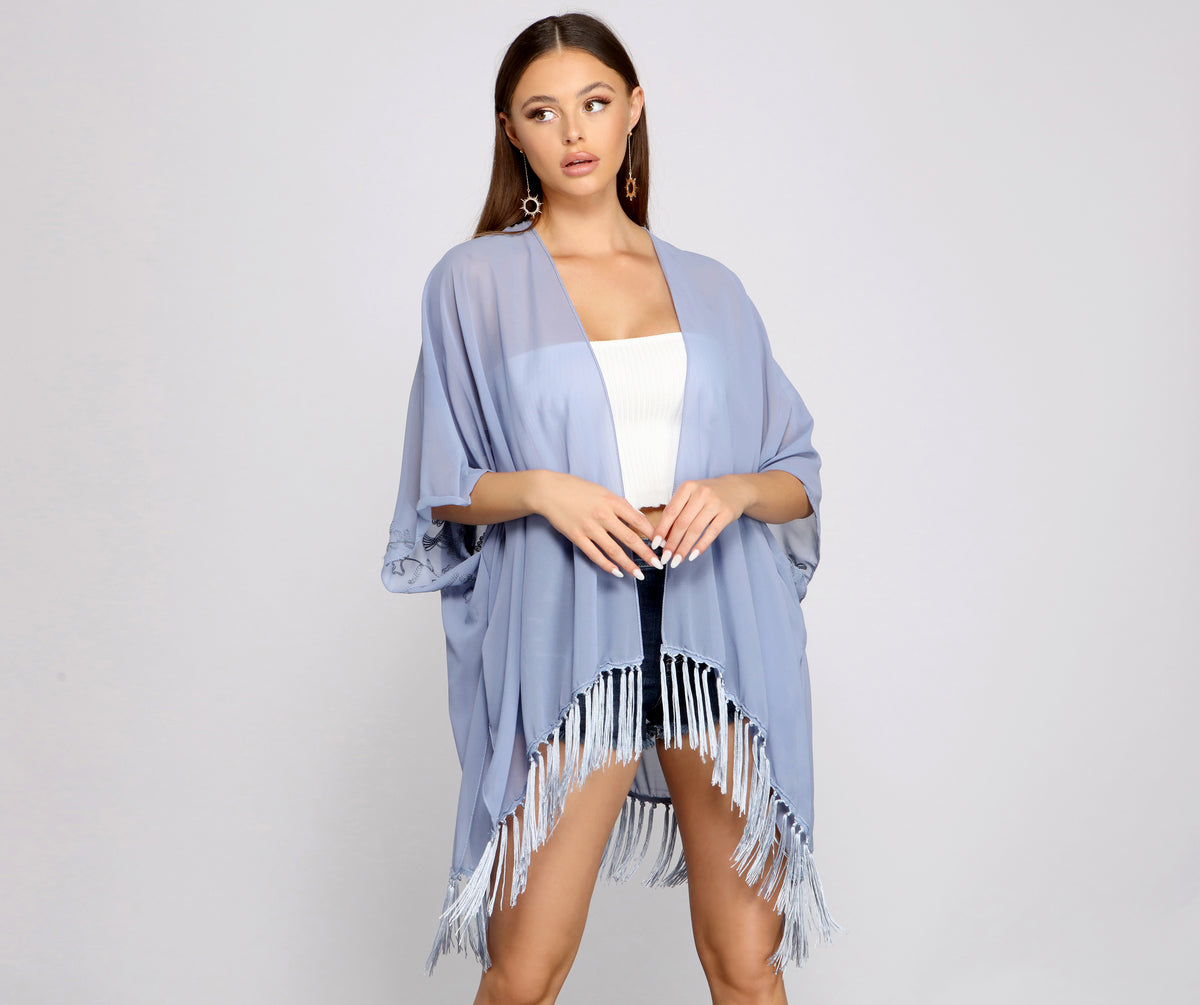 Ready For My Getaway Fringe Kimono