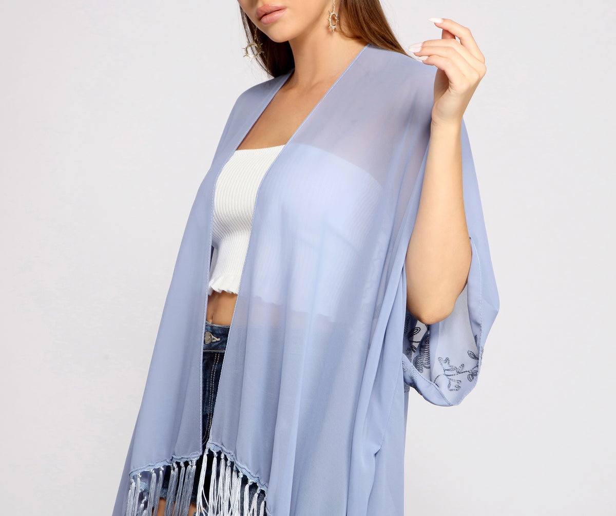 Ready For My Getaway Fringe Kimono