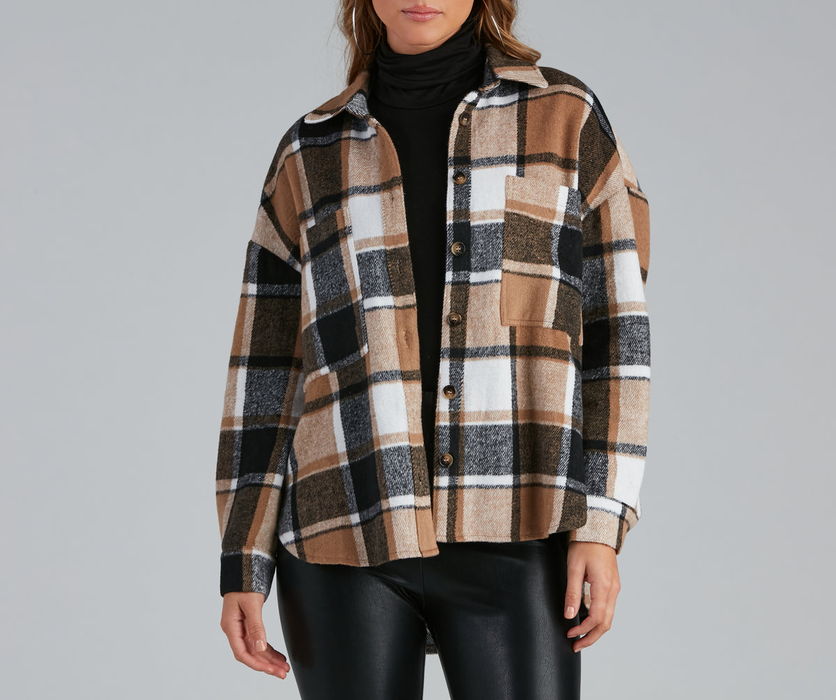 Casual And Chill Plaid Shacket