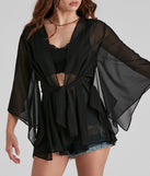 Sheer Secrets Chiffon Short Kimono is a trendy pick to create 2023 festival outfits, festival dresses, outfits for concerts or raves, and complete your best party outfits!