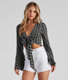 Desert Stroll Tie-Front Top is a trendy pick to create 2023 festival outfits, festival dresses, outfits for concerts or raves, and complete your best party outfits!