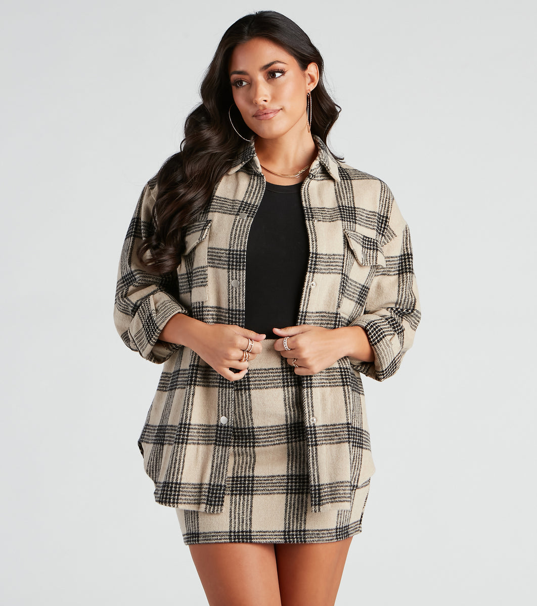 Forever Plaid Woven Shacket