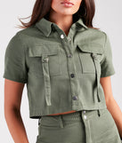 Attention Please Cargo Cropped Jacket