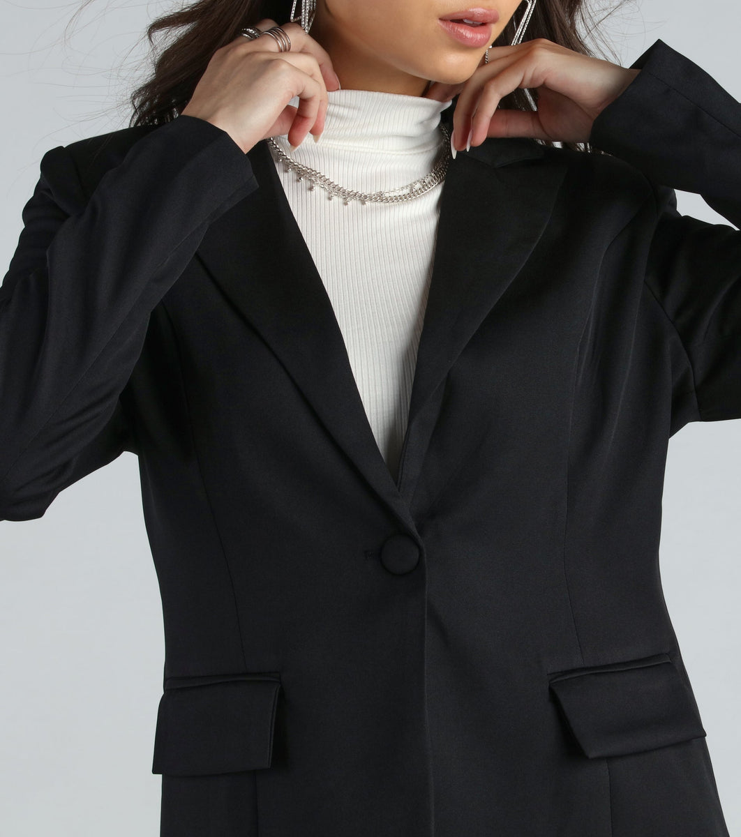 Classy Night Long Sleeve Woven Blazer