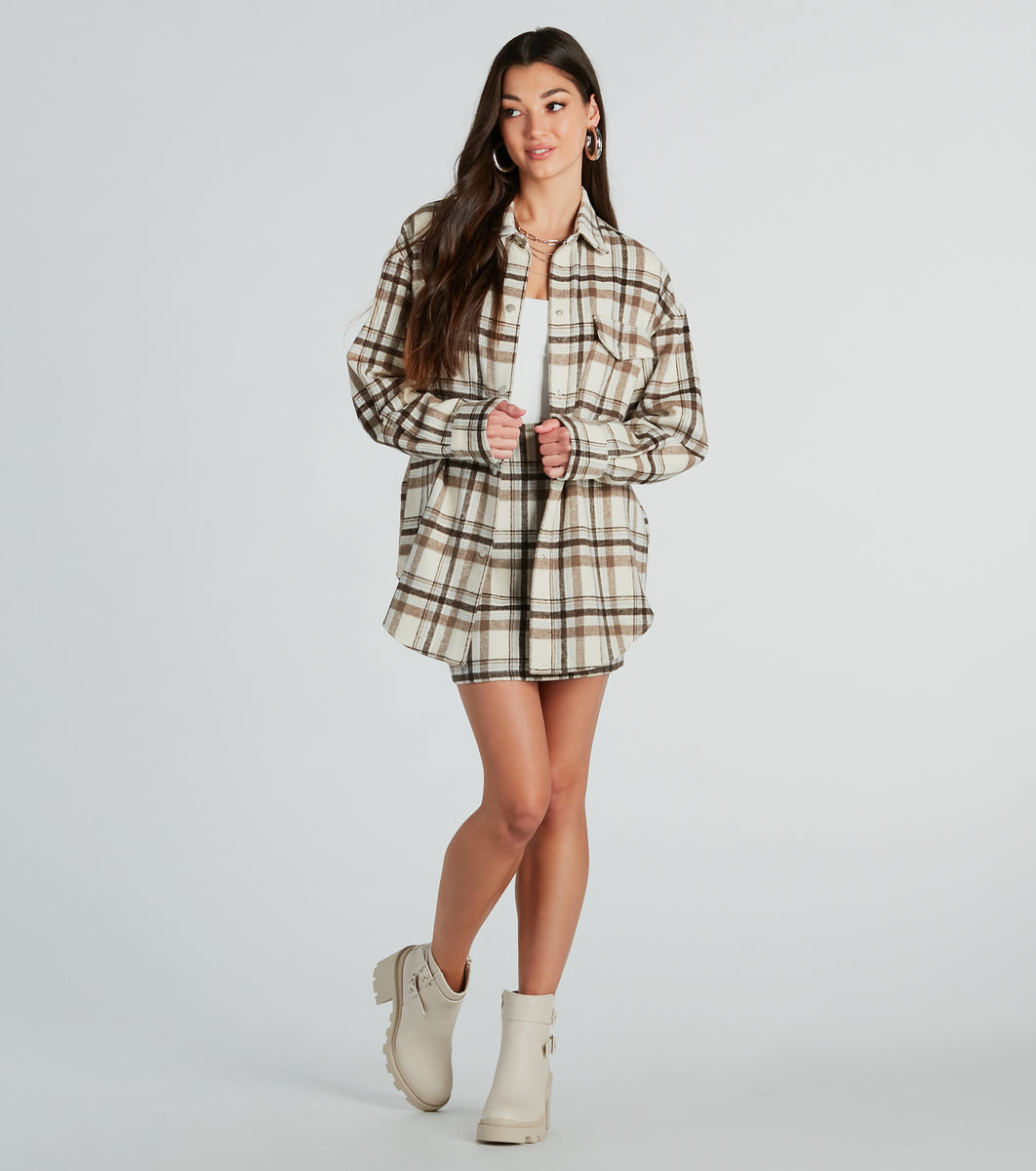 Paint The Town Plaid Flannel Shacket