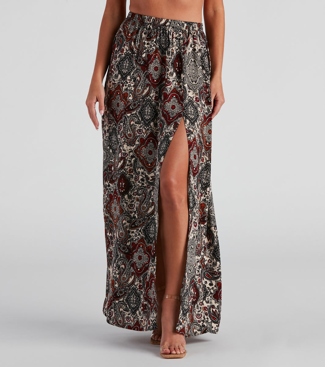 Ladies boho maxi outlet skirt