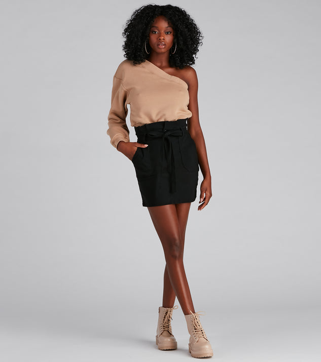 Booked And Busy Twill Paperbag Mini Skirt Windsor