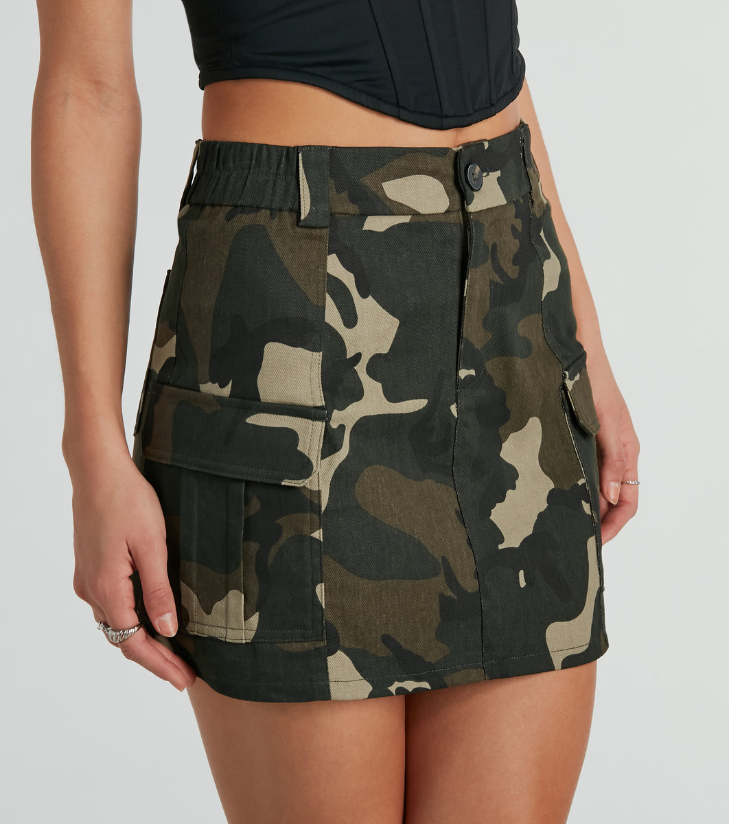 Most Wanted Cargo Camouflage Mini Skirt