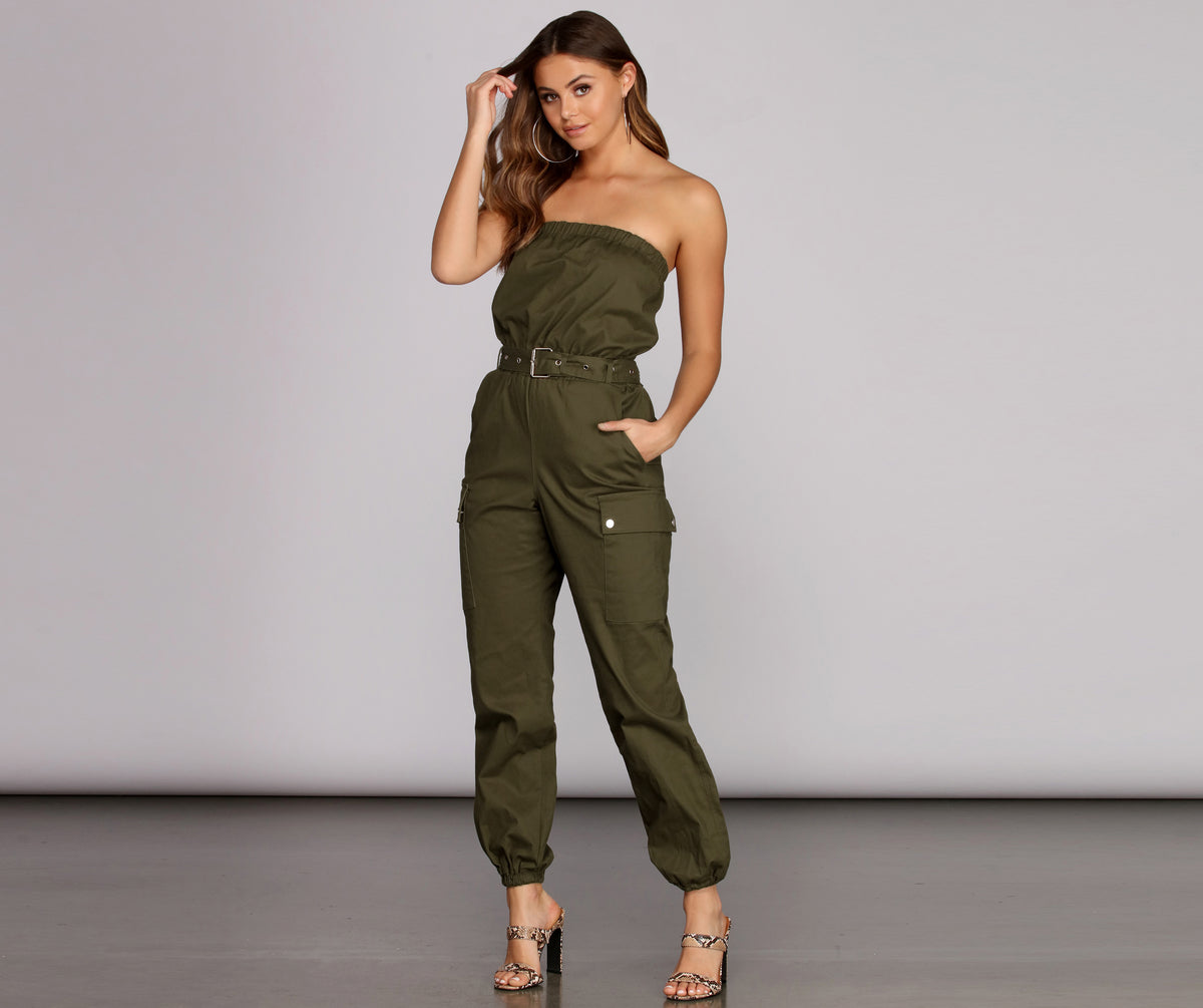Chico's Petite Travelers Collection Velvet Belted Jumpsuit