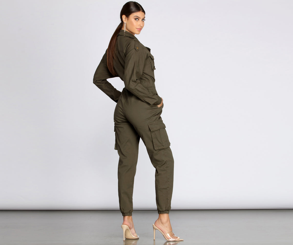 Utility best sale cargo jumpsuit