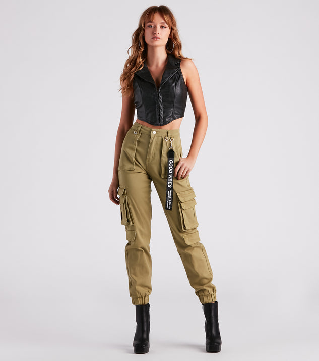 Tall Good Vibes Cargo Jogger - Olive, Fashion Nova, Pants