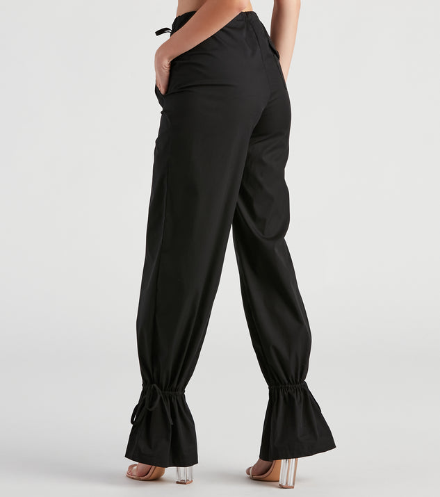 Sporty Sass Ankle Tie Twill Pants
