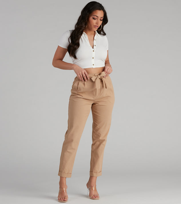 Buy Relaxed Tapered Linen Pants With Paperbag Waist, Classy Office Capsule  Wardrobe, Tie Waist Mid Rise Dress Trousers for Women Online in India - Etsy