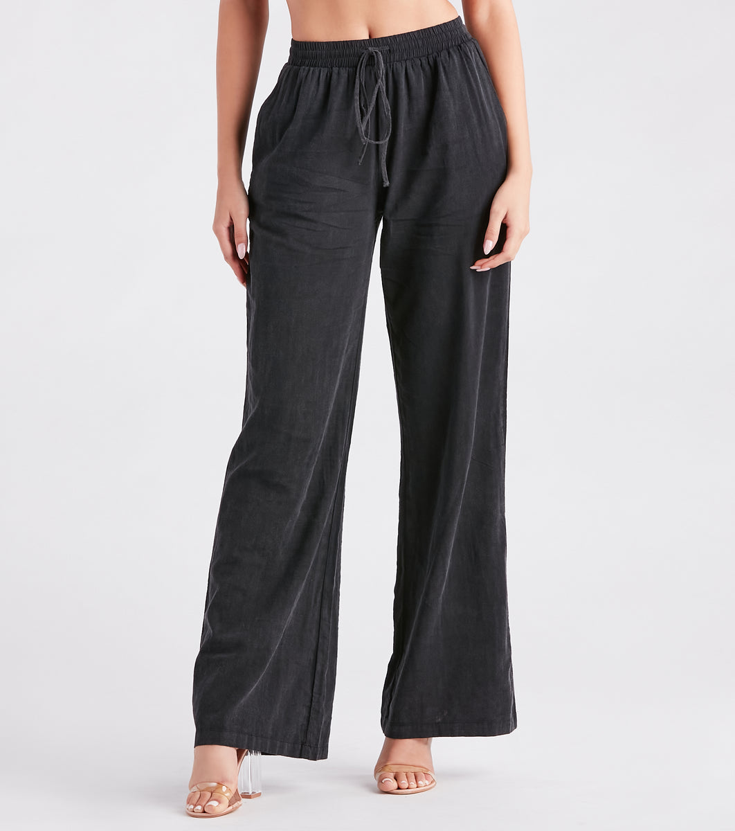 Black Gauze Pants With Ankle Tie Detail · Filly Flair