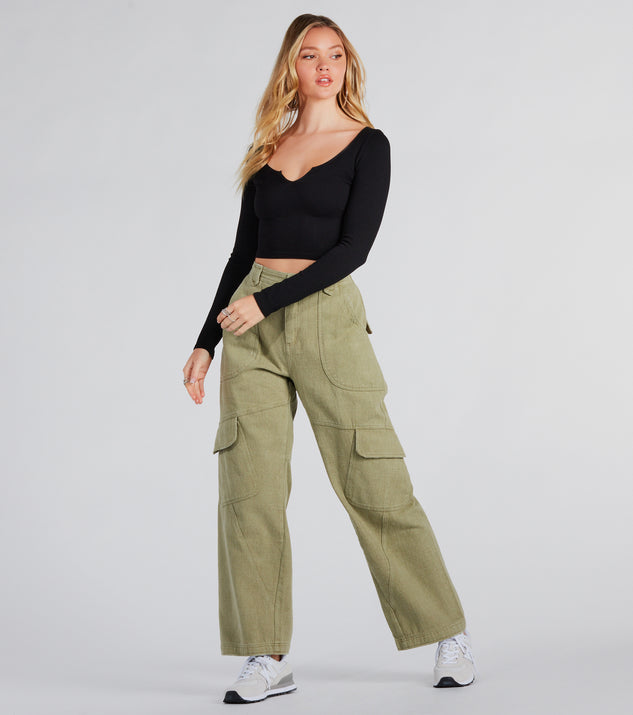 yardsong Trendy Wide Leg Cargo Pants for Women 2024 Wide Leg Low Rise Work  Pants Casual Loose Fit Slouchy Trousers : : Clothing, Shoes 