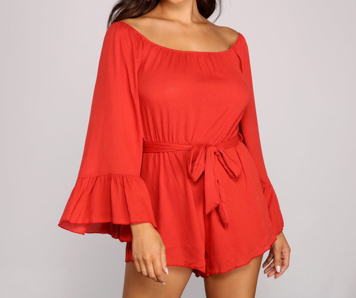 Glam Life Off The Shoulder Gauze Romper