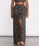 Ditsy Floral Ruched High Slit Maxi Skirt provides a stylish start to creating your best summer outfits of the season with on-trend details for 2023!