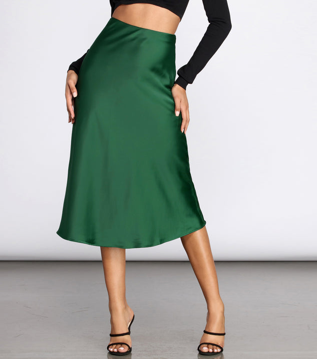 Minimalist Satin Midi Skirt