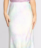 Tie Dye Satin Midi Skirt is a trendy pick to create 2023 festival outfits, festival dresses, outfits for concerts or raves, and complete your best party outfits!