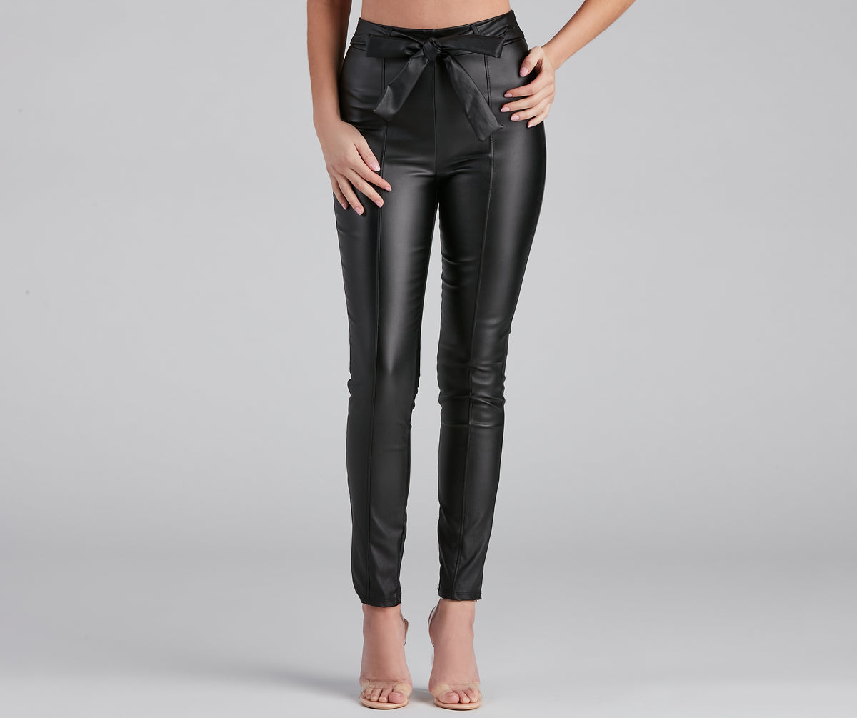 I.N.C. International Concepts Women's Faux-Leather Flare-Leg Pants, Created  for Macy's - Macy's