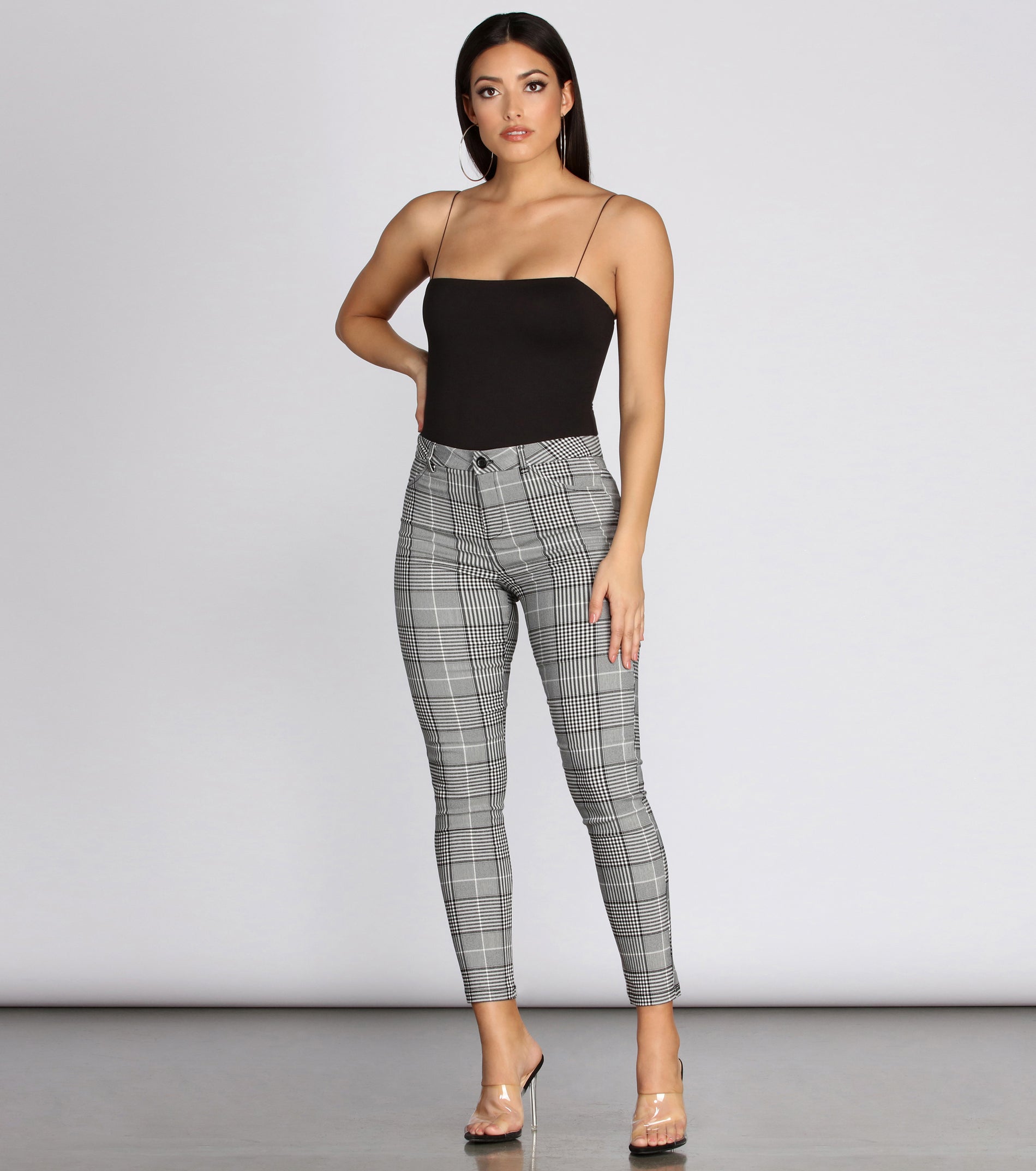 High Rise Plaid Skinny Pants & Windsor