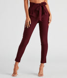 Refresh your fall closet with stylish women's pants like the High Waist Paperbag Skinny Dress Pants in a sleek fabric and a pant leg style that makes your look unique.