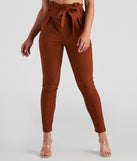 Refresh your fall closet with stylish women's pants like the High Waist Paperbag Skinny Dress Pants in a sleek fabric and a pant leg style that makes your look unique.