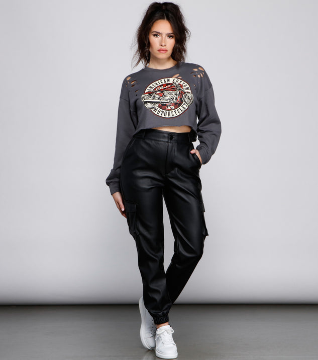 Jordan Cargo Faux Leather Pants • Shop American Threads Women's Trendy  Online Boutique – americanthreads