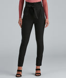 Refresh your fall closet with stylish women's pants like the High Waist Paperbag Skinny Dress Pants in a sleek fabric and a pant leg style that makes your look unique.