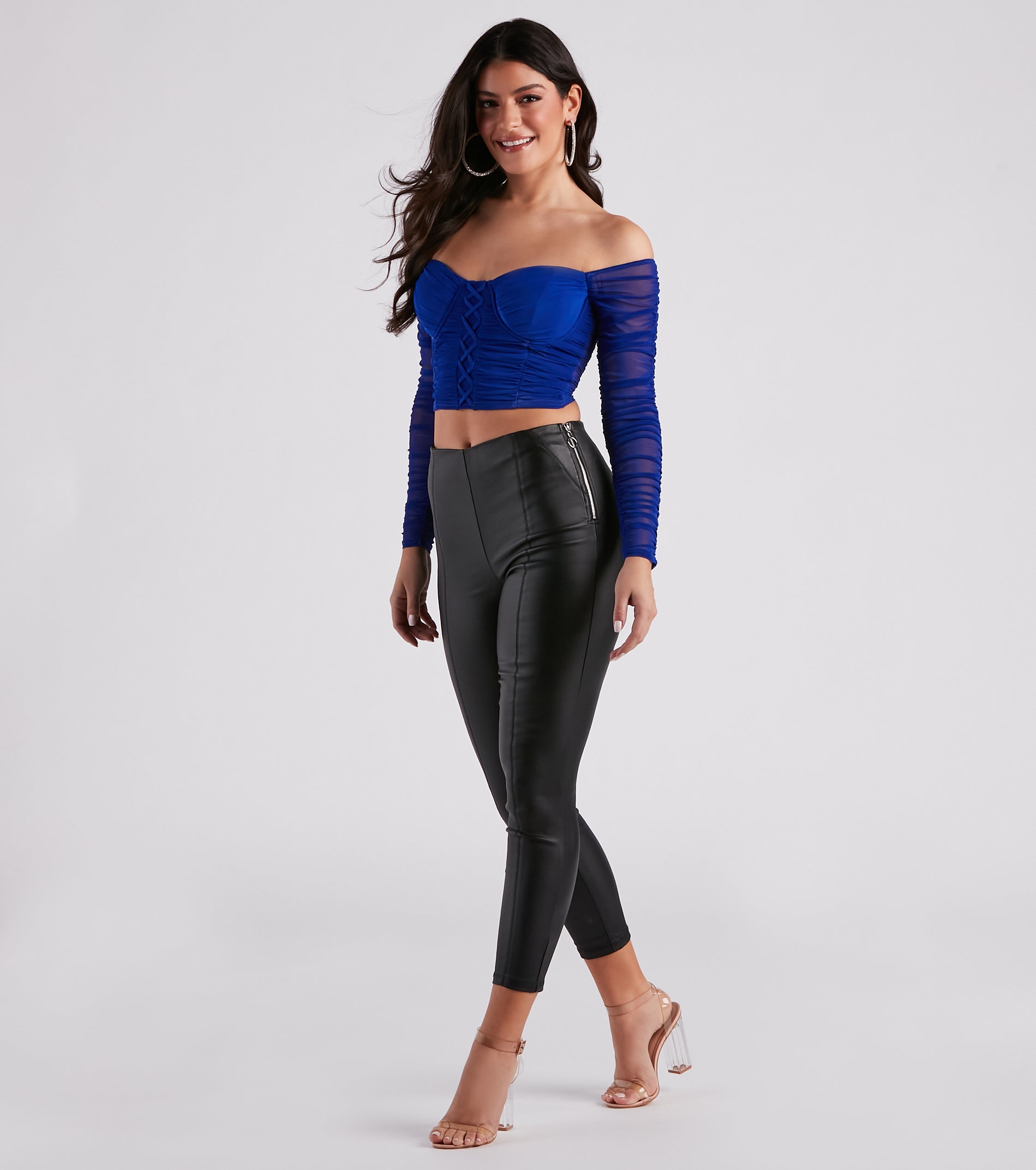 Top Spot Coated Faux Leather Skinny Pants | Windsor