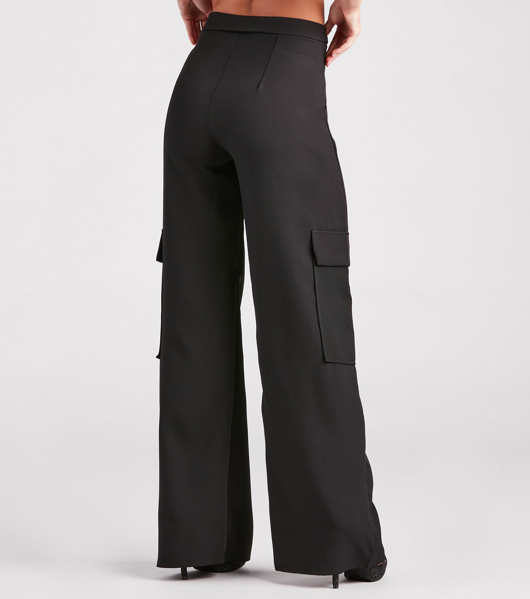 Keep It Cool Wide-Leg Cargo Trouser Pants