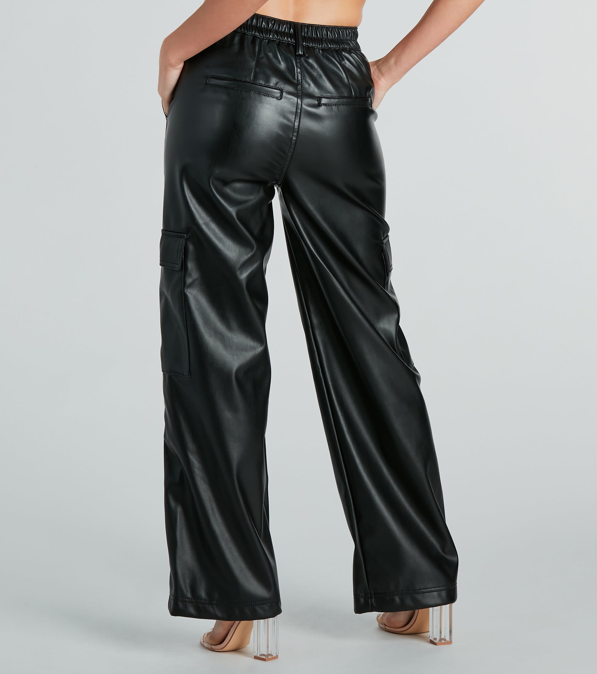 Upgraded Style Faux Leather Wide-Leg Pants | Windsor