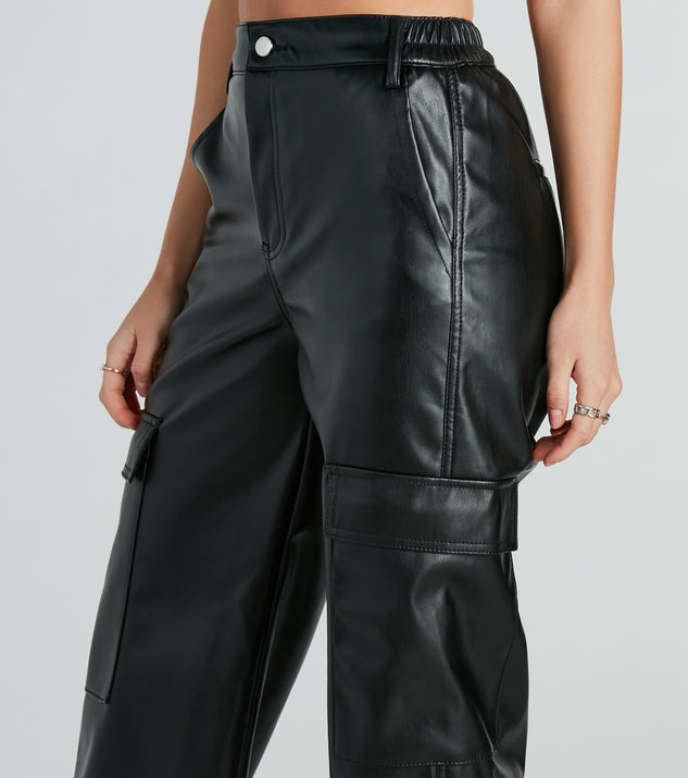 Upgraded Style Faux Leather Wide-Leg Pants