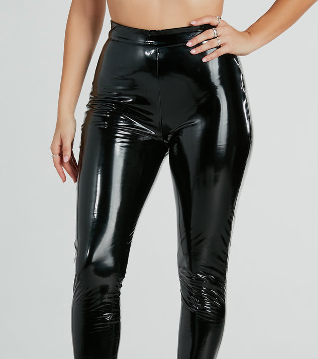 Windsor Love The Look Lace-Up Faux Leather Flare Pants