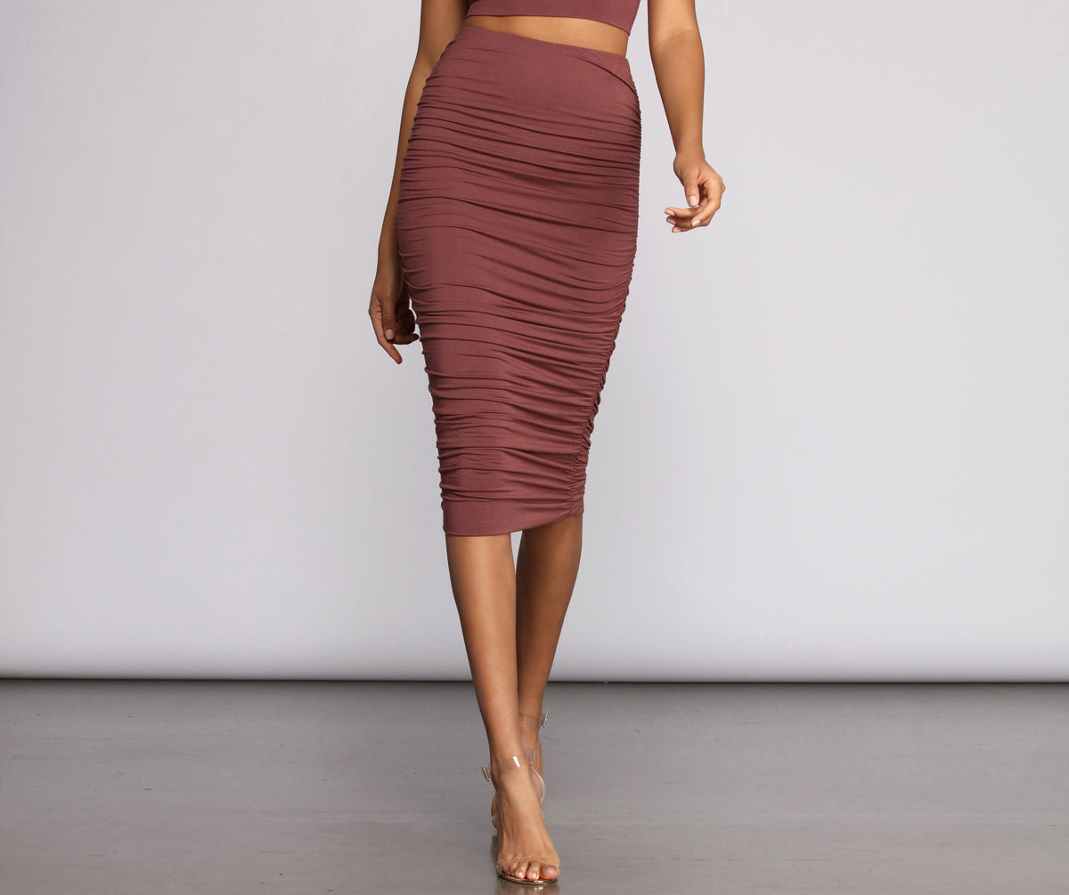 Ruched Maternity Fitted Skirt
